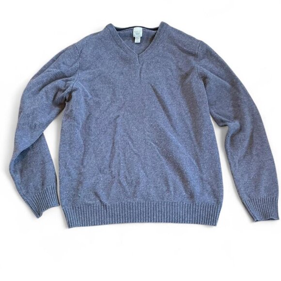 Giasone Blue Cashmere Wool Blend V Neck Pullover Winter Sweater Mens Size XL - Picture 1 of 3